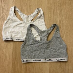 Calvin Klein White and Grey Sports Bra